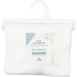 Taie de traversin en coton blanc 185x85 cm