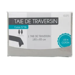 Taie de traversin gris clair