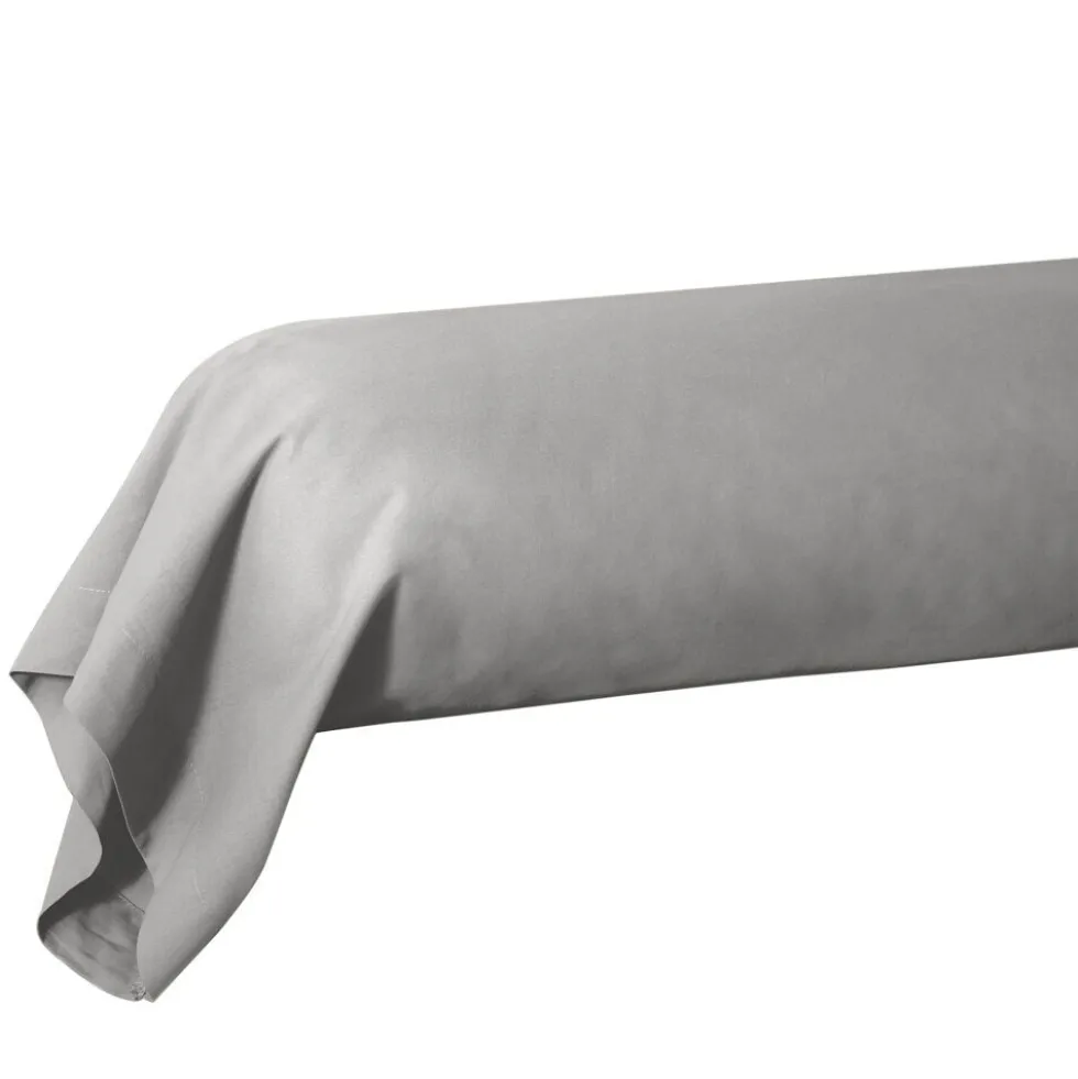Taie de traversin 85x185cm 100% coton gris clair