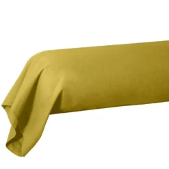 Taie de traversin 85x185cm 100% coton jaune moutarde