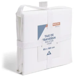 Taie de traversin 85x185cm 100% coton percale blanc