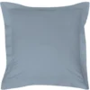 Taie d'oreiller carrée unie bleu clair avec revers