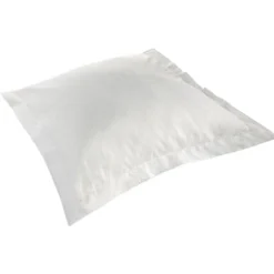 Taie d'oreiller à volant imprimé beige et blanc 63x63cm