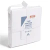 Taie d'oreiller 63x63cm 100% coton percale finition droite blanc