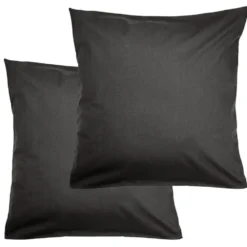 Taie d'oreiller 63x63cm coton uni x2 (6 modèles)