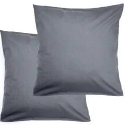 Taie d'oreiller 63x63cm coton uni x2 (6 modèles)