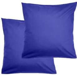Taie d'oreiller 63x63cm coton uni x2 (6 modèles)
