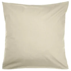 Taie d'oreiller 63x63cm polycoton finition droite beige