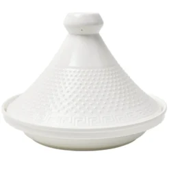Tajine de présentation céramique blanc Ø25,5xH18cm