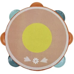 Tambourin en bois et métal Ø18x4,5cm