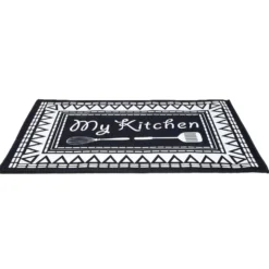 Tapis de cuisine My Kitchen noir et blanc 50x70cm