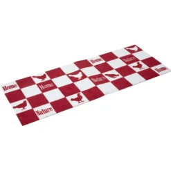 Tapis de cuisine rectangulaire motif quadrillé poule 50x120cm