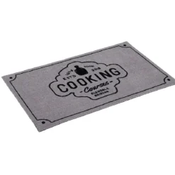 Tapis de cuisine rectangulaire gris