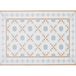 Tapis de cuisine vinyle imprimé carreau de ciment tricolore 70x49,5cm