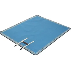 Tapis de pique-nique avec poignée polyester bleu 125x150cm