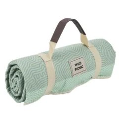 Tapis de pique-nique avec poignée polyester vert 125x150cm
