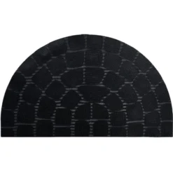 Tapis extérieur forme demi lune noir 74x44 cm