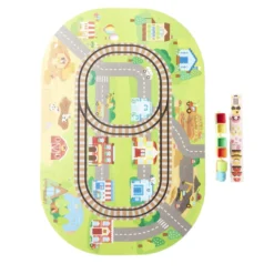 Tapis puzzle pour enfant avec ses trains 21 pièces