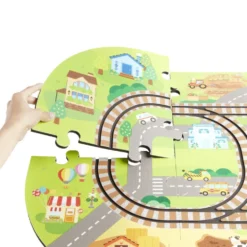 Tapis puzzle pour enfant avec ses trains 21 pièces