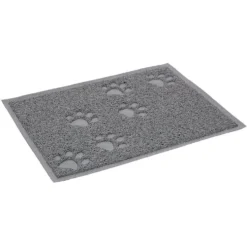 Tapis repose gamelle gris pour chat en silicone