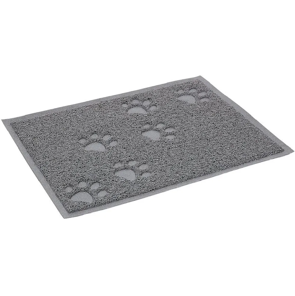 Tapis repose gamelle gris pour chat en silicone
