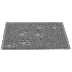 Tapis repose gamelle gris pour chat en silicone