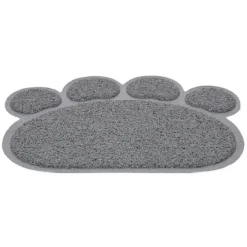 Tapis repose gamelle gris pour chat en silicone