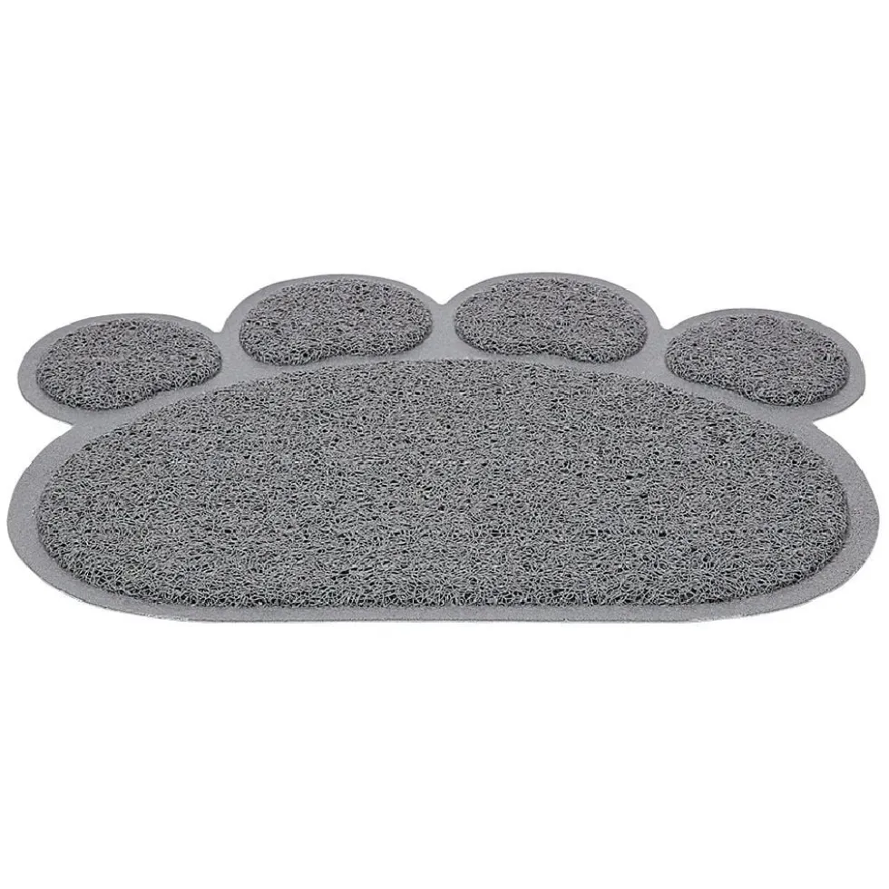 Tapis repose gamelle gris pour chat en silicone