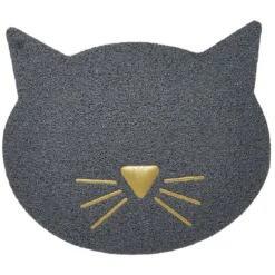 Tapis repose gamelle tête de chat (2 modèles)