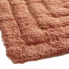 Tapis salle de bain rectangulaire coton terracotta 45x70cm