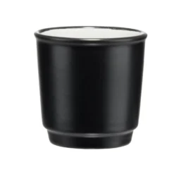 Tasse en grès espresso sans anse noir intérieur blanc 9cl Ø6,2xH6,2cm