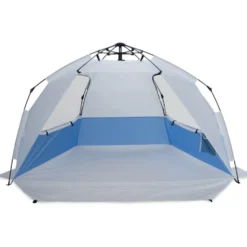 Tente de plage pop-up fibre de verre et polyester bleu 220x150xH144cm