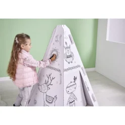 Tipi à colorier carton blanc
