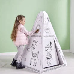 Tipi à colorier carton blanc