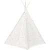 Tipi Flower polyester blanc à pois - L120xP120xH160 cm