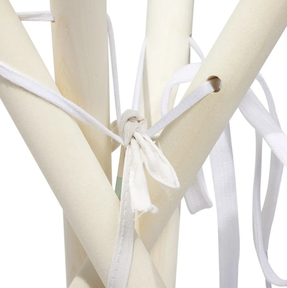 Tipi Flower polyester blanc à pois - L120xP120xH160 cm