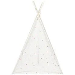 Tipi Flower polyester blanc à pois - L120xP120xH160 cm