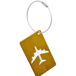 Étiquette de bagage métal coloré (plusieurs modèles)