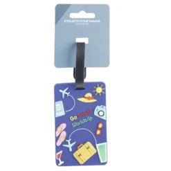 Étiquette de bagage PVC 7x15cm (5 modèles)
