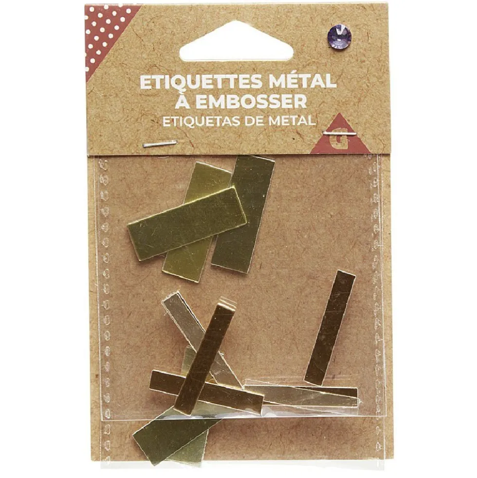Étiquettes en métal à embosser
