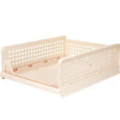 Tiroir de rangement superposable pliant rose 43x33,5xH18cm Taille M