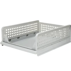 Tiroir de rangement superposable pliant gris 43x33,5x14cm Taille S