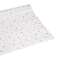 Toile cirée cristal étoile doré moucharabieh jaune 140cm
