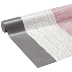 Toile cirée imprimé graphique gris et rouge 140x200cm
