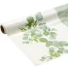 Toile cirée imprimé végétal vert blanc 140 cm