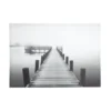 Toile imprimée pont bois noir et blanc 70x100cm