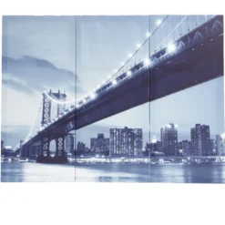 Toile triptyque imprimé pont Manhattan 80x60cm