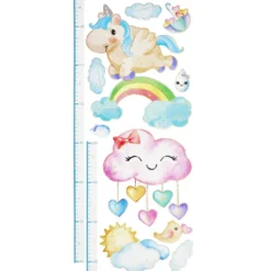 Toise murale décorative papier adhésif enfant L160cm (3 modèles)