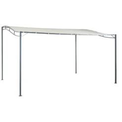 Tonnelle murale rectangulaire Lady gris et blanc écru UPF50+ 395x290xH240cm 11,45m²