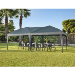 Tonnelle rectangulaire Easy ouverture télescopique gris UPF50+ 590x295xH270cm 18 m²